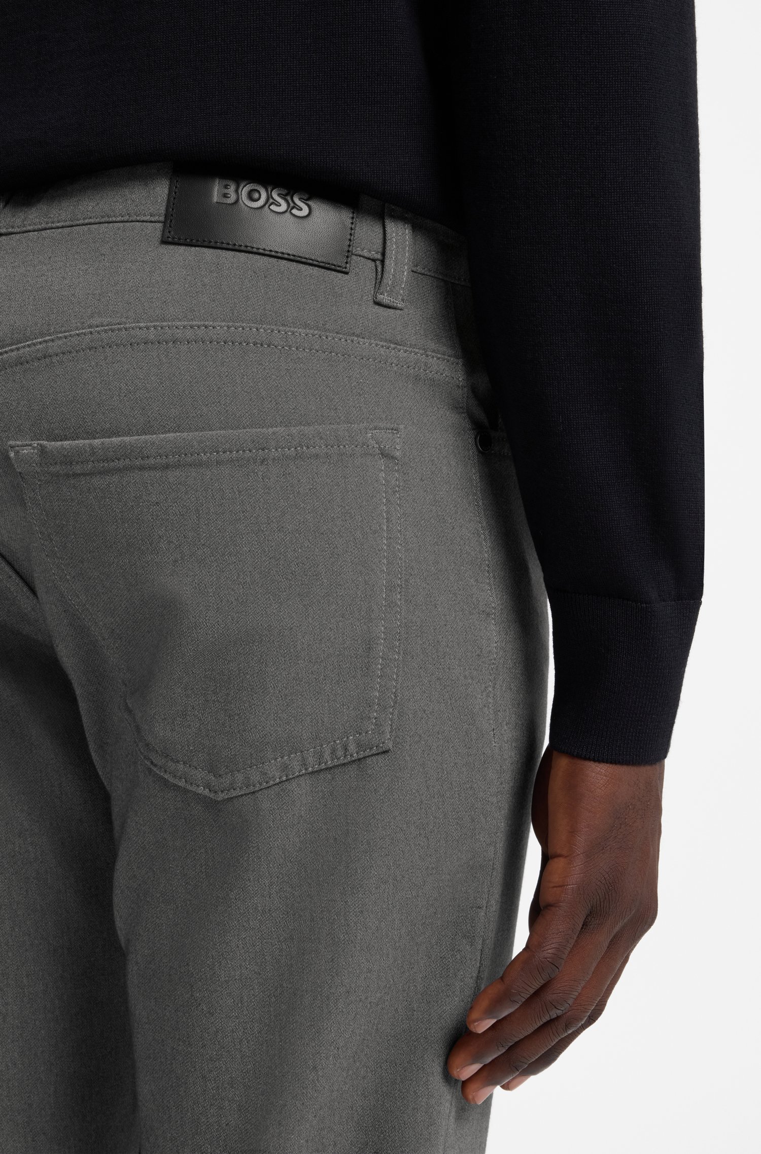 Boss Regular-fit trousers in stretch-cotton blend byxor herr – bild 3