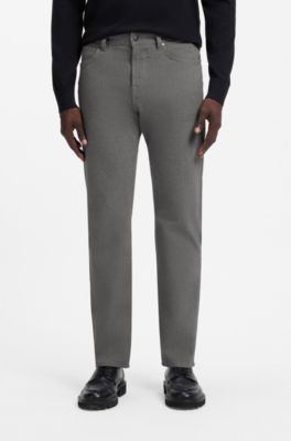 Regular-fit trousers in stretch-cotton blend, Dark Grey