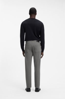 Regular-fit trousers in stretch-cotton blend, Dark Grey