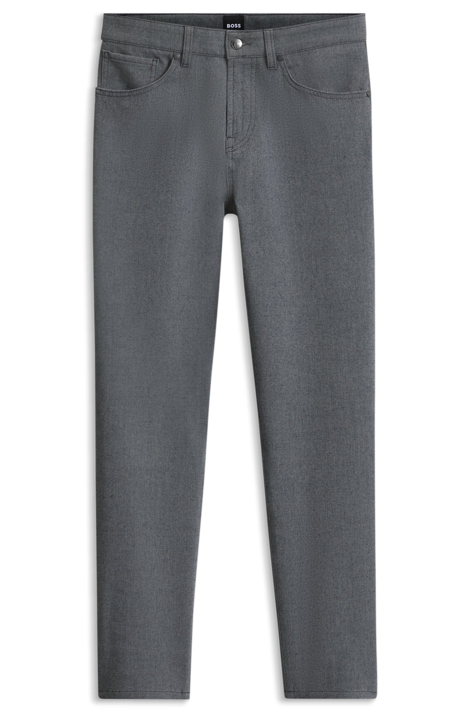 Boss Regular-fit trousers in stretch-cotton blend byxor herr
