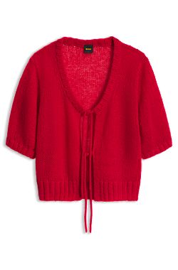 Tie-front knitted cardigan