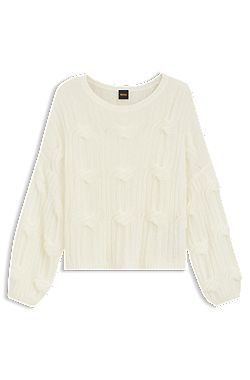 Oversized-fit sweater with cable-knit structure