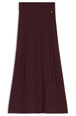 Maxi skirt with cable-knit structure