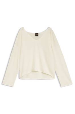 Boss V-neck sweater in cashmere and wool stickade tröjor dam – bild 4