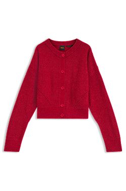 Relaxed-fit cardigan with open-knit details