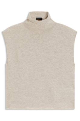 Boss Mock-neck top in cashmere and virgin wool långärmade t-shirt dam – bild 4