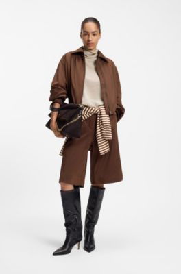 Top &agrave; col montant en cachemire et en laine vierge, Beige clair