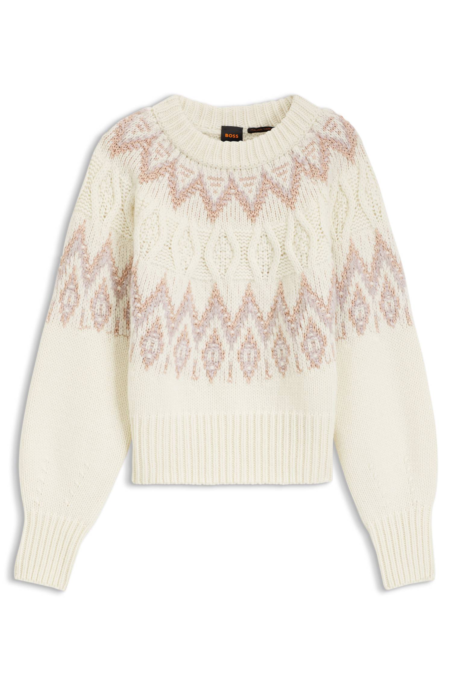 Boss Knitted sweater with Fair Isle pattern stickade tröjor dam – bild 4