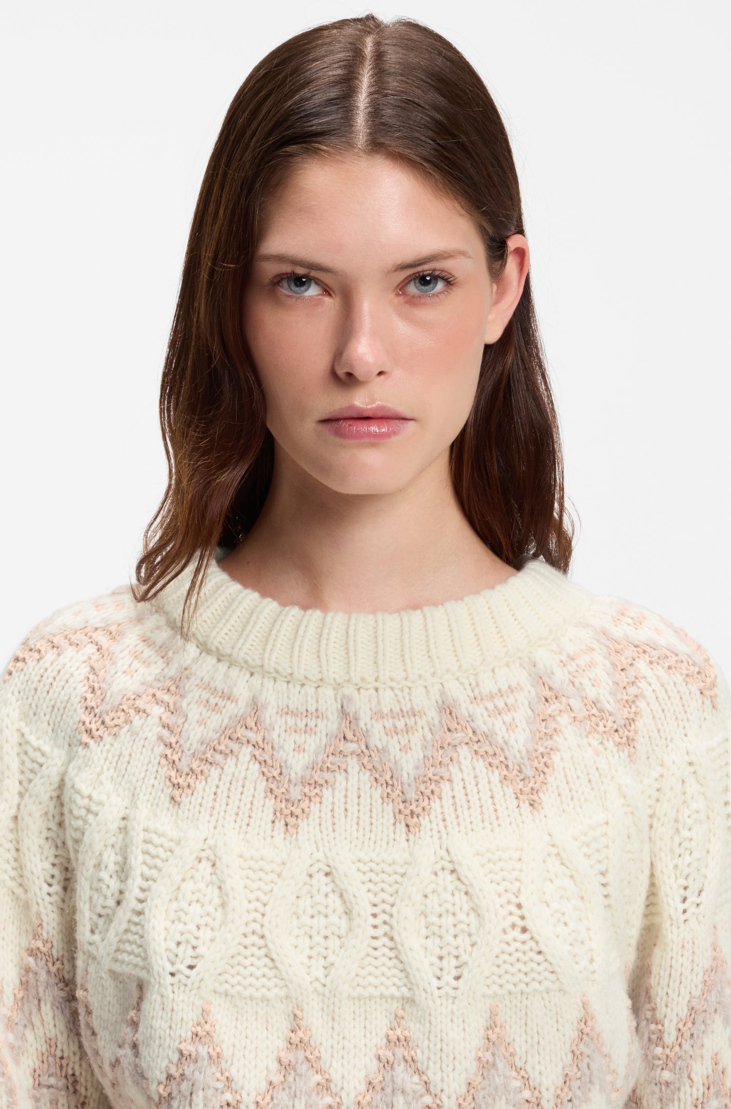 Boss Knitted sweater with Fair Isle pattern stickade tröjor dam – bild 3