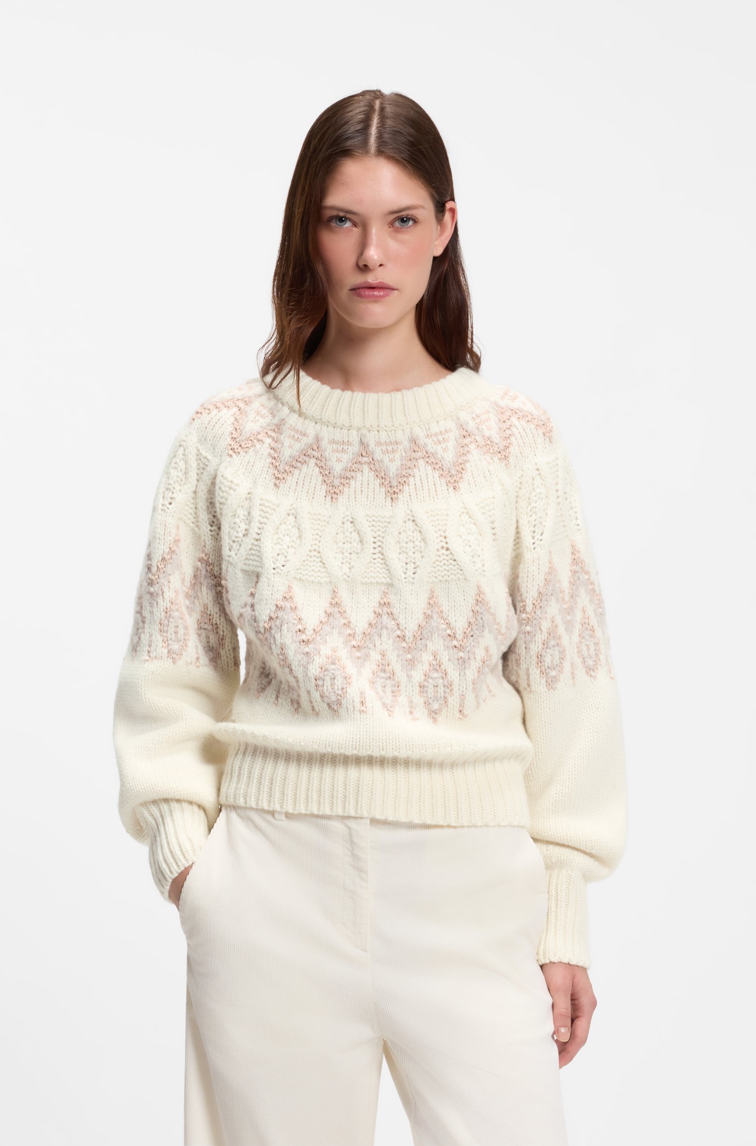 Knitted sweater with Fair Isle pattern