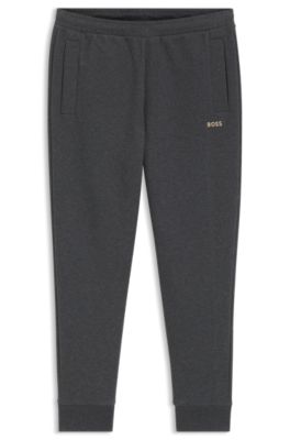 Tracksuit set in cotton-blend piqu&eacute;, Dark Grey