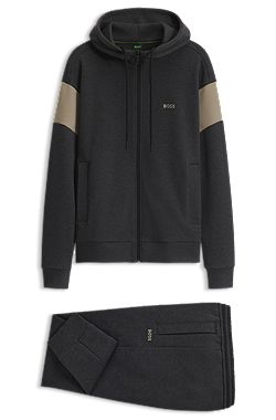 Tracksuit set in cotton-blend piqué