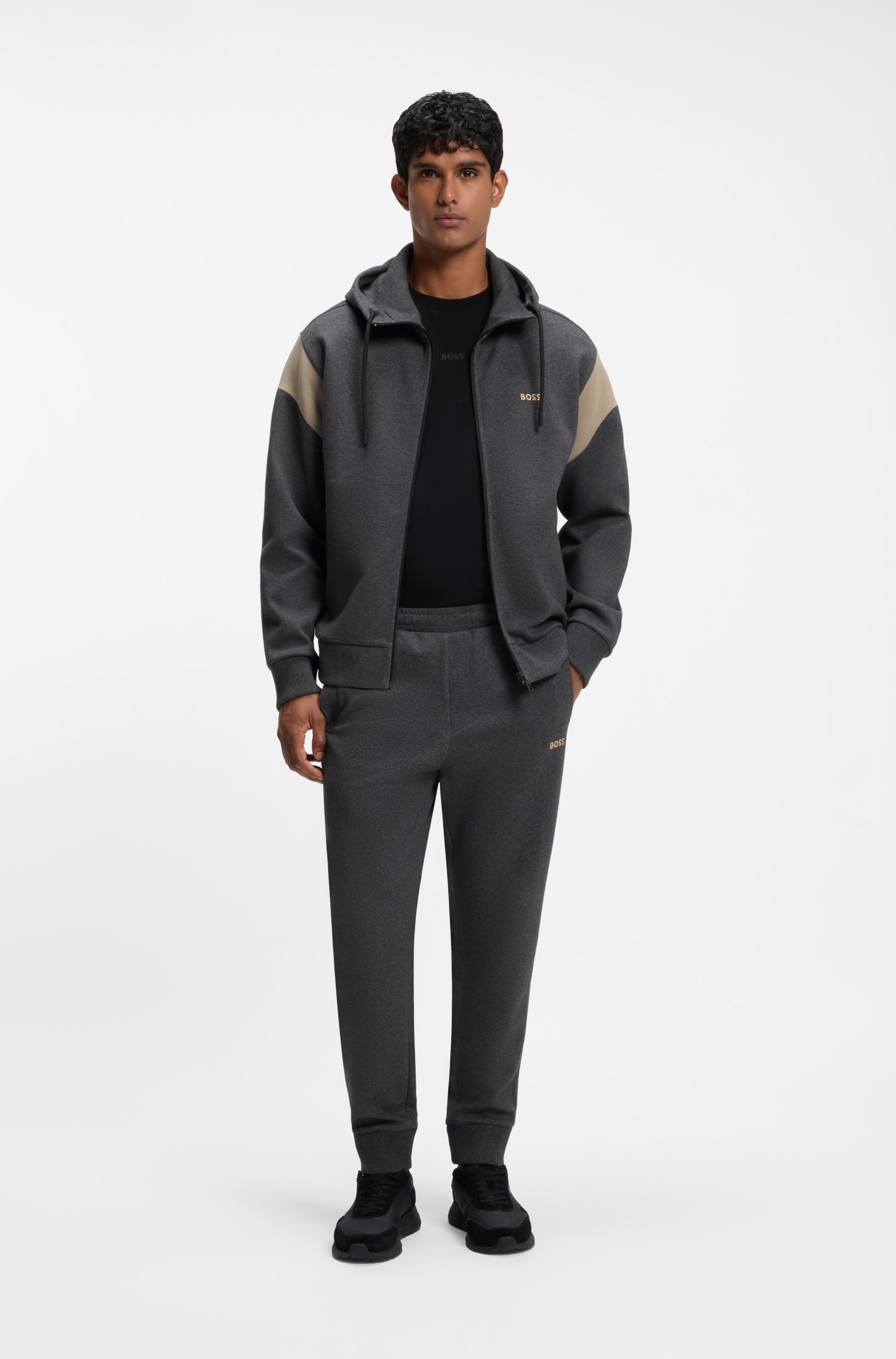Boss Tracksuit set in cotton-blend piqué t-shirts herr