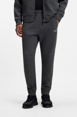 Tracksuit set in cotton-blend piqu&eacute;, Dark Grey