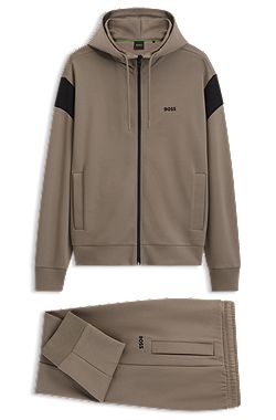 Tracksuit set in cotton-blend piqué