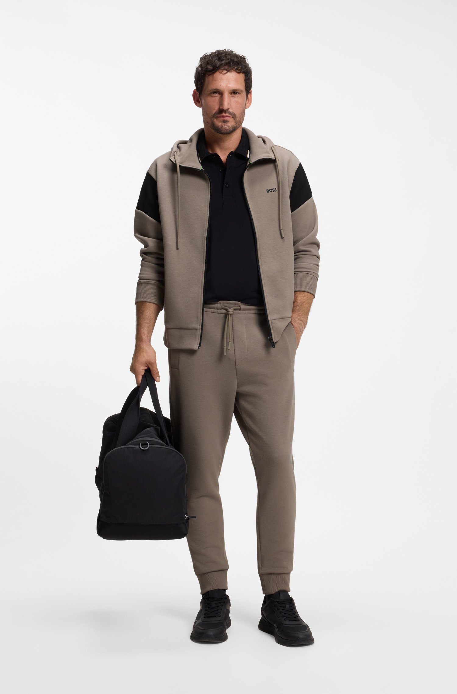 Boss Tracksuit set in cotton-blend piqué t-shirts herr
