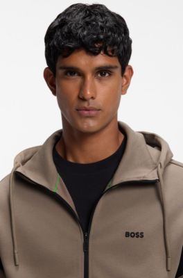 Tracksuit set in cotton-blend piqu&eacute;, Light Brown