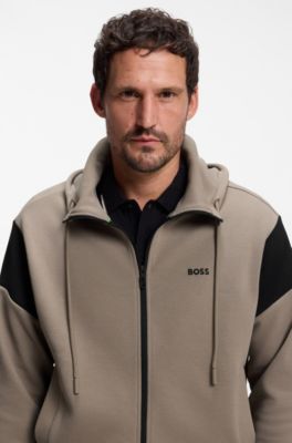 Tracksuit set in cotton-blend piqu&eacute;, Light Brown