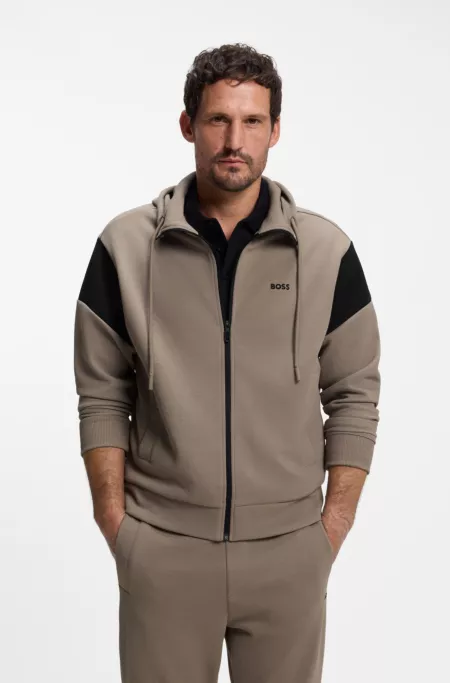Tracksuit set in cotton-blend piqué