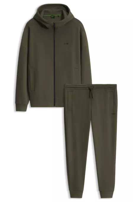 Tracksuit set in cotton-blend piqué