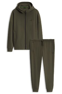 Tracksuit set in cotton-blend piqué