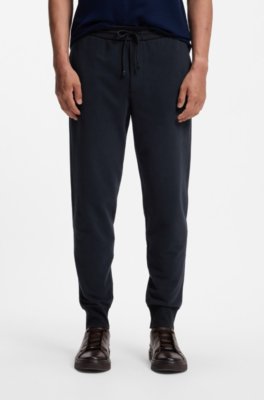 Cotton-wool blend trousers with Alcantara details