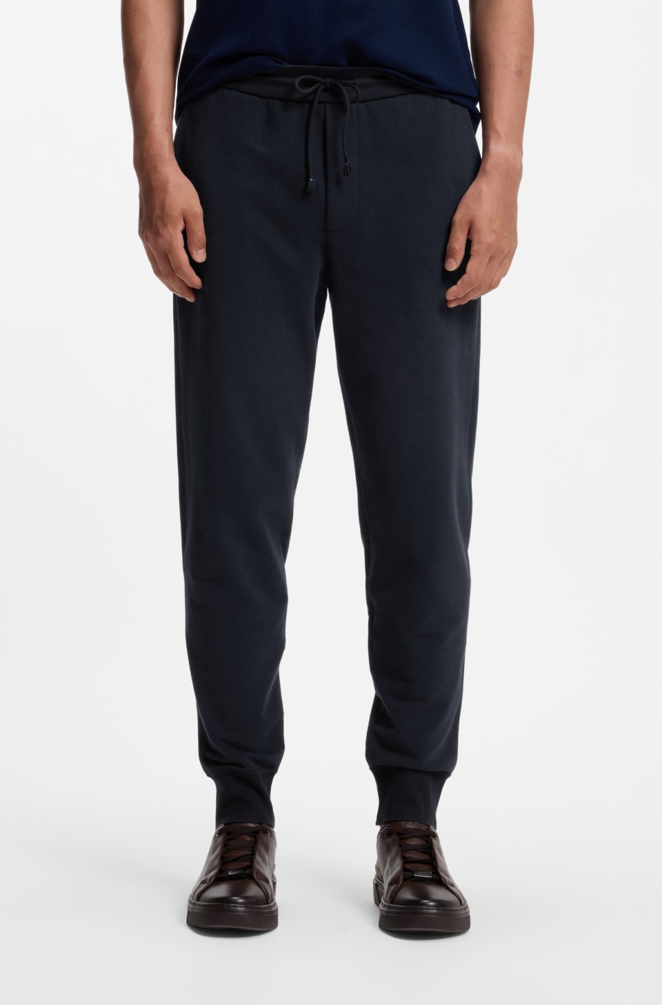 Cotton-wool blend trousers with Alcantara details
