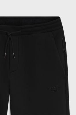 Porsche x BOSS stretch-jersey tracksuit bottoms with logo, Black
