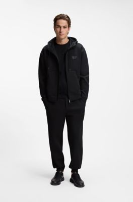 Porsche x BOSS Pantaloni della tuta in jersey elasticizzato con logo, Nero