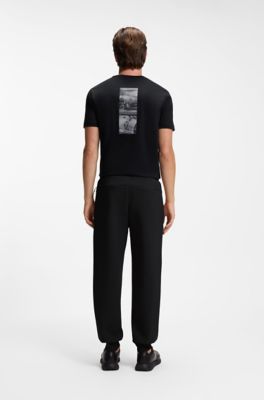 Porsche x BOSS Pantaloni della tuta in jersey elasticizzato con logo, Nero
