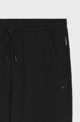 Porsche x BOSS tracksuit bottoms with Pasha pattern, Black