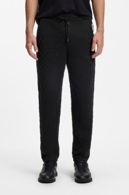 Porsche x BOSS tracksuit bottoms with Pasha pattern, Black