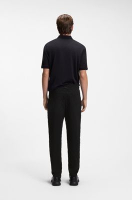 Porsche x BOSS tracksuit bottoms with Pasha pattern, Black