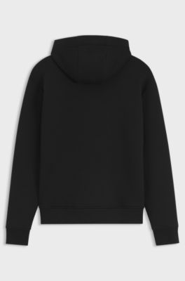 Porsche x BOSS relaxed-fit zip-up hoodie with logo, Black