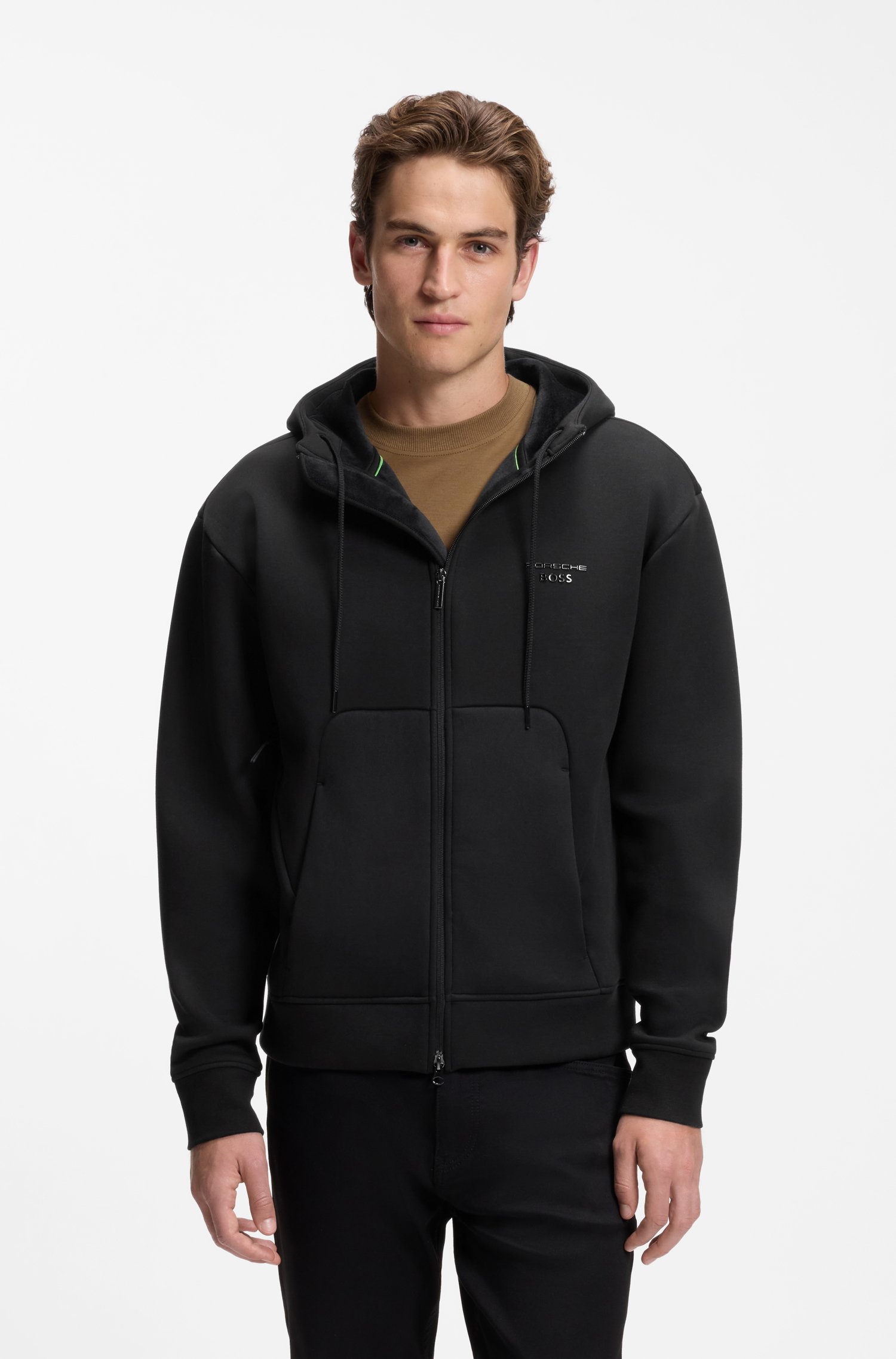 Boss Porsche x relaxed-fit zip-up hoodie with logo herr