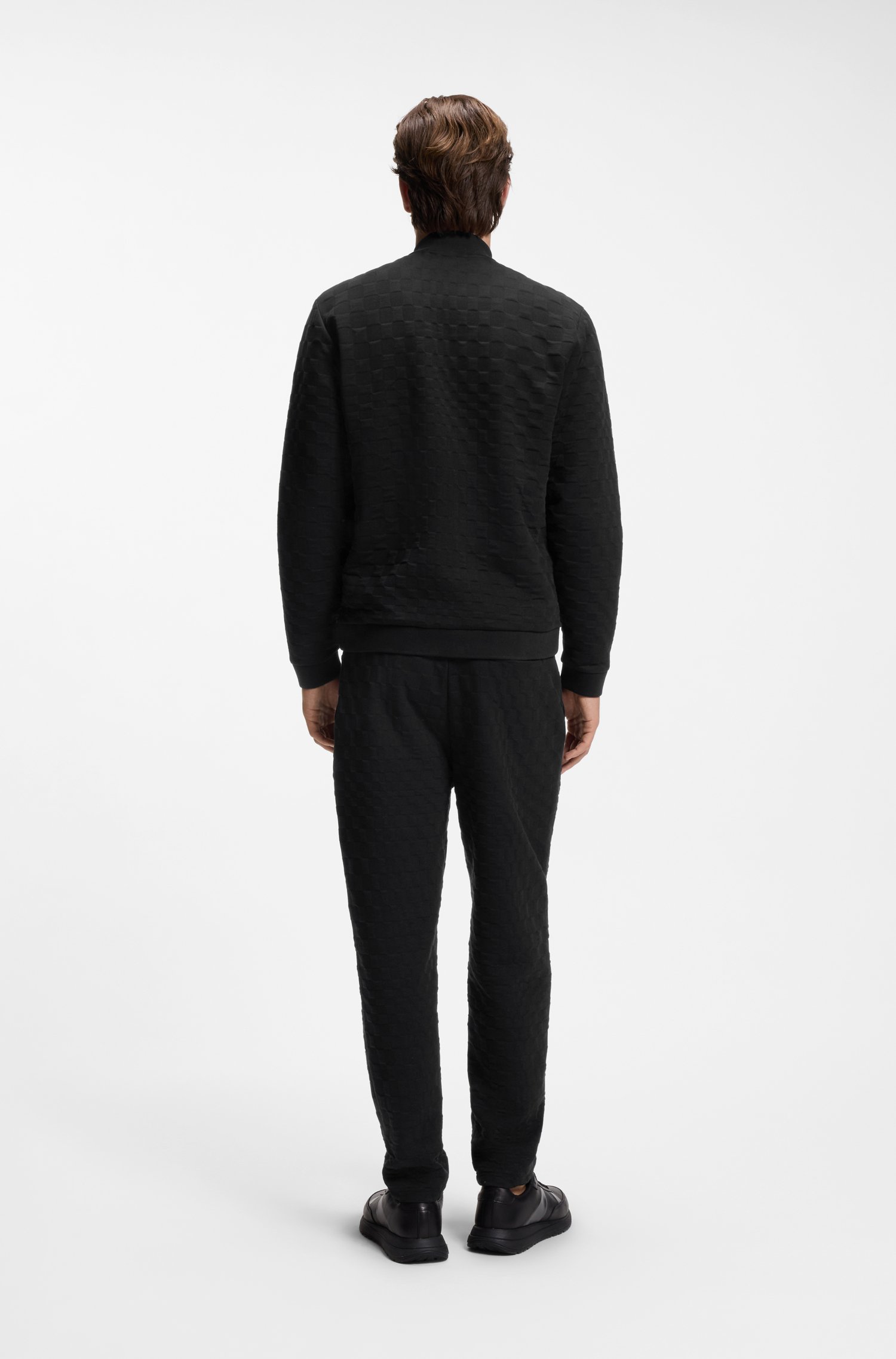 Boss Porsche x zip-up sweatshirt with Pasha-check jacquard herr – bild 3