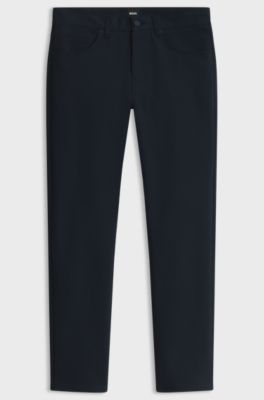 Stretch-cotton trousers in a slim fit, Dark Blue