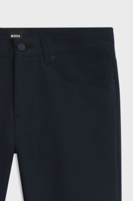 Stretch-cotton trousers in a slim fit, Dark Blue
