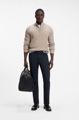 Stretch-cotton trousers in a slim fit, Dark Blue