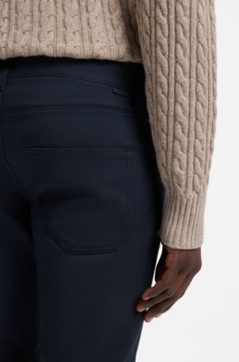 Stretch-cotton trousers in a slim fit, Dark Blue