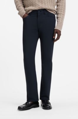 Stretch-cotton trousers in a slim fit, Dark Blue
