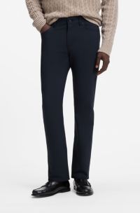 Stretch-cotton trousers in a slim fit, Dark Blue