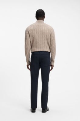 Stretch-cotton trousers in a slim fit, Dark Blue