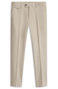 Pantalon coupe fusel&eacute;e en coton italien &agrave; teneur en cachemire, Beige clair