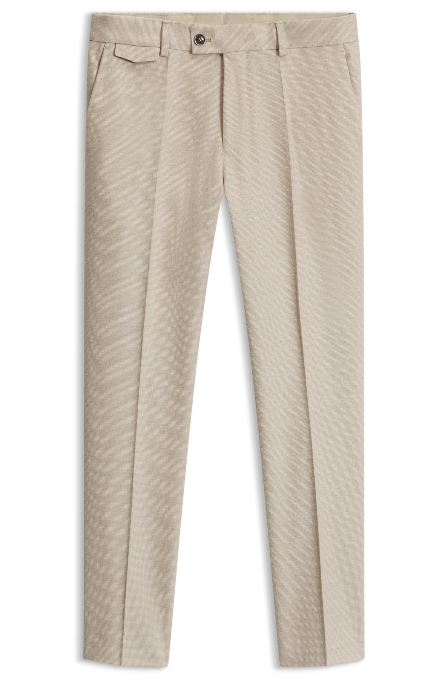 Boss Tapered-fit trousers in Italian cotton with cashmere byxor herr