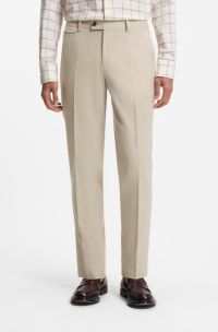 Tapered-Fit Hose aus italienischer Baumwolle mit Kaschmir, Hellbeige