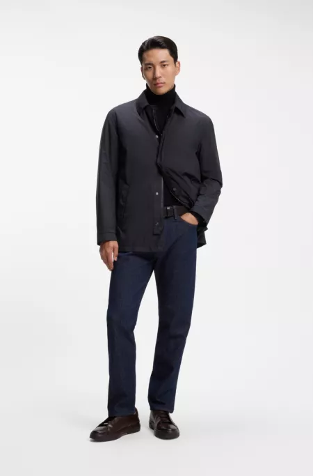 Padded jacket in peached technical fabric