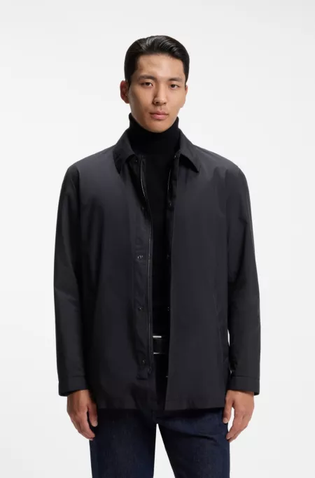 Padded jacket in peached technical fabric