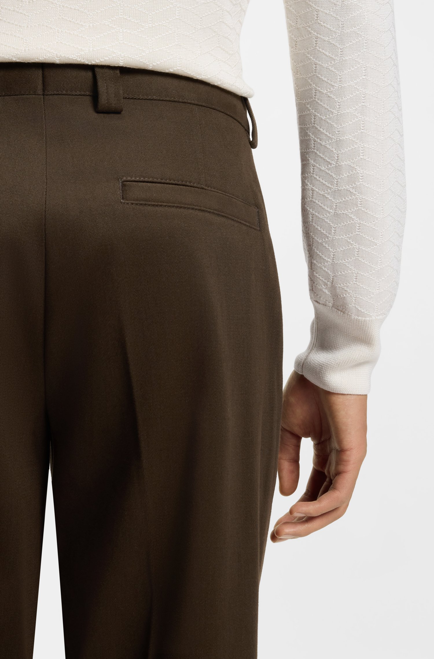 Boss Regular-fit trousers in Italian cotton-cashmere byxor herr – bild 3