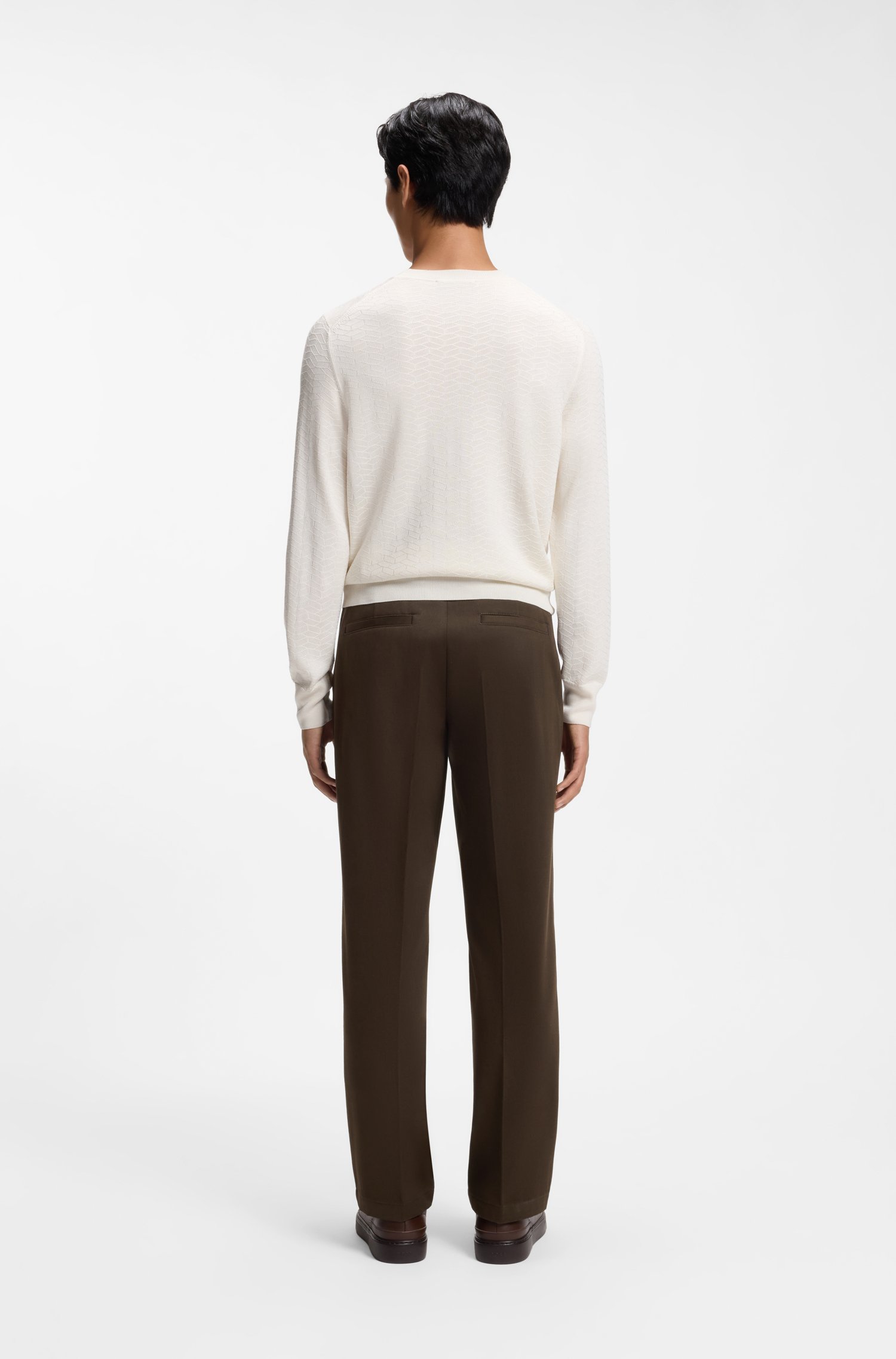Boss Regular-fit trousers in Italian cotton-cashmere byxor herr – bild 2